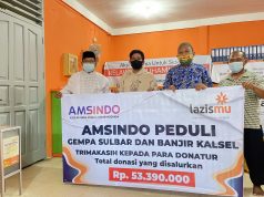 Amsindo Serahkan Bantuan Untuk Korban Bencana di Sulawesi Barat dan Kalimantan Selatan