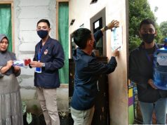 Mahasiswa KKN Upgris Bagikan Tempat Cuci Tangan dan Handsanitizer Ke Warga Desa Nyalembeng
